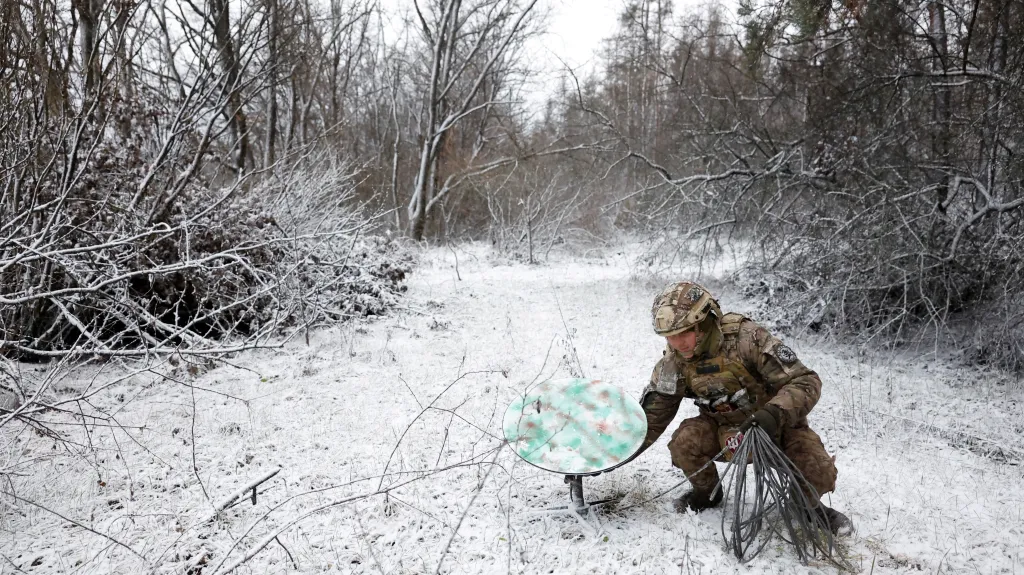 Ukrajinský voják při ofenzivě v oblasti Kreminny – 6. ledna 2023