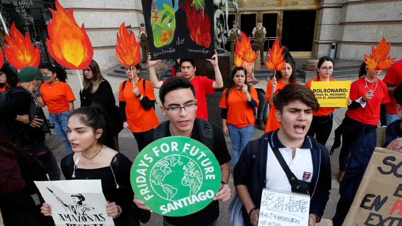 Protest kvůli požárům v Amazonii