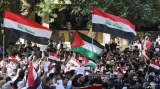 Demonstrace na podporu Palestiny v Bagdádu