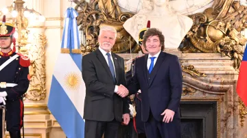 Prezident Petr Pavel se svým argentinským protějškem Javierem Mileiem