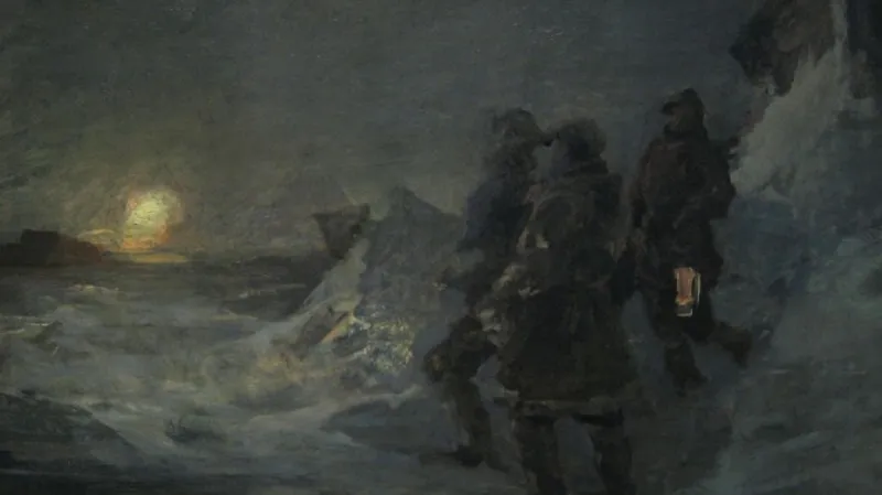 Julius Payer: Polární krajina se třemi muži