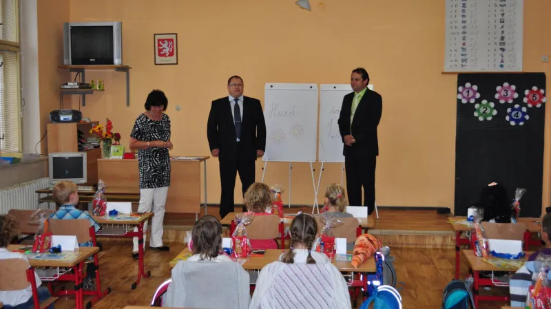 Z prvního školního dne v Poběžovicích