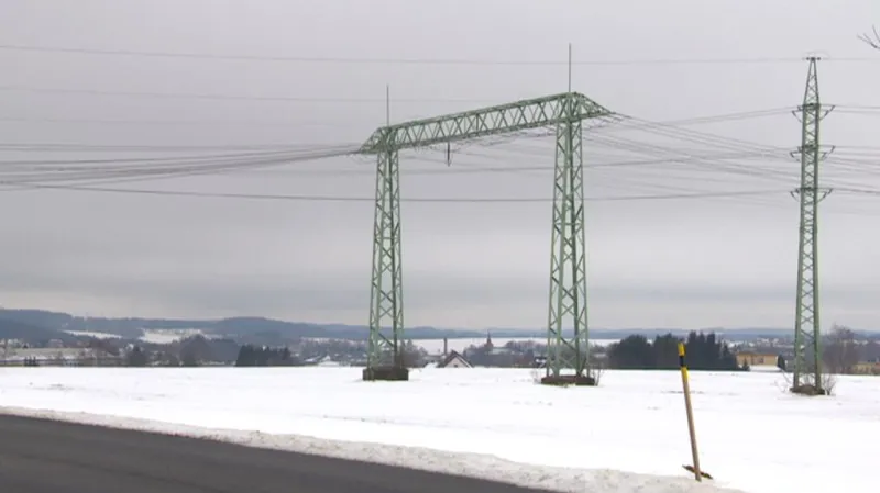 Stožáry elektrického vedení na Svitavsku