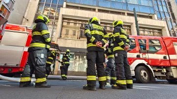 Požár v Jindřišské ulici v Praze