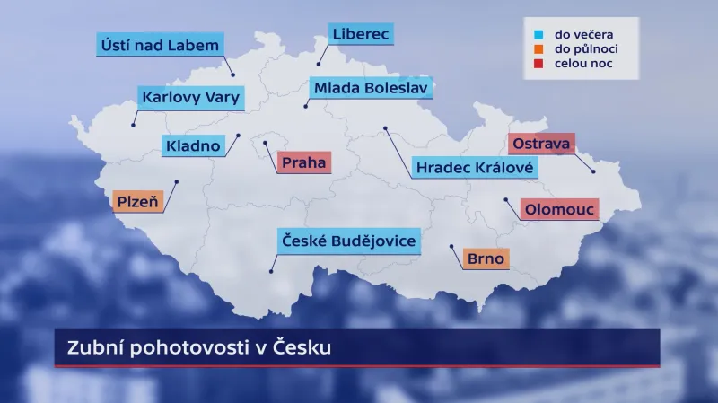 Zubní pohotovosti v Česku