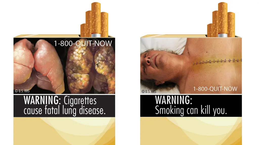 Varování před kouřením na krabičkách cigaret