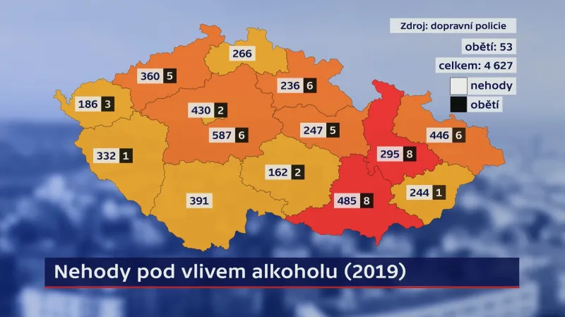 Nehody pod vlivem alkoholu v roce 2019
