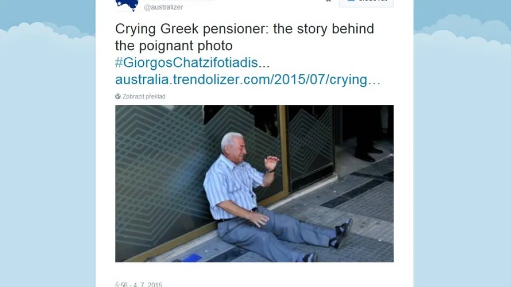 Řecký důchodce Girgios Chatzifotiadis