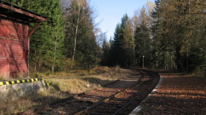 Pohled z Harrachova na začátek trati do Polska