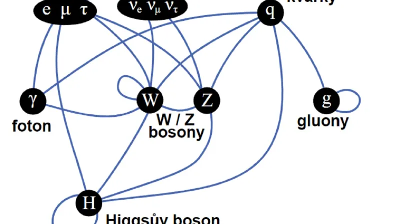 Přehled vzájemného ovlivňování mezi částicemi popisovanými Standardním modelem