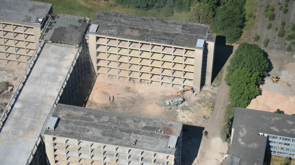 Areál OP Prostějov před odstřelem