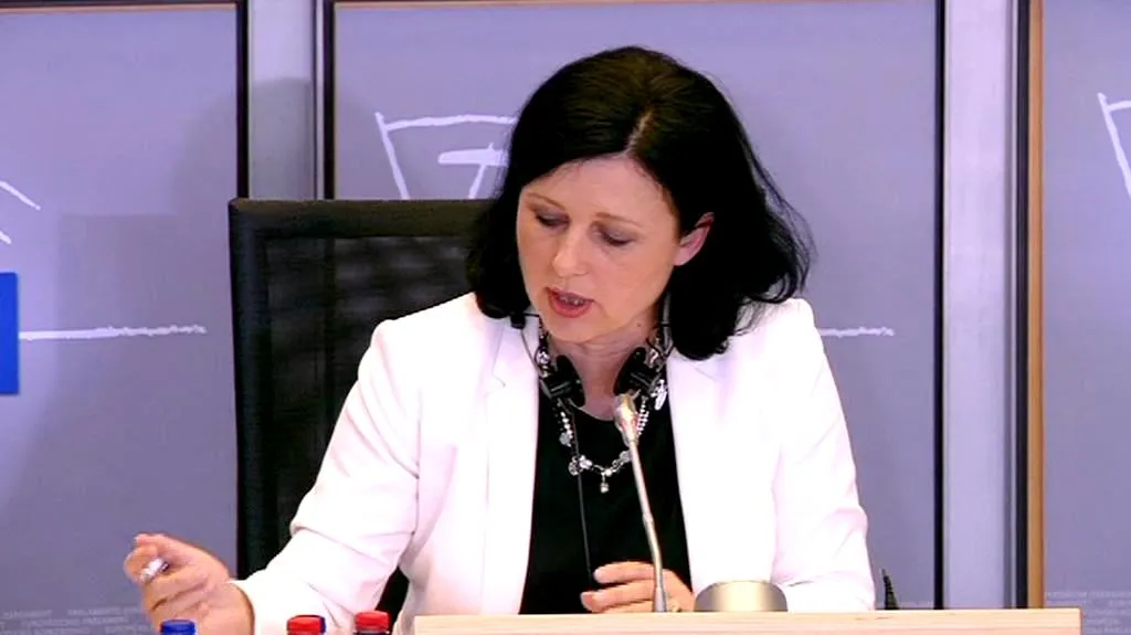 Věra Jourová při slyšení v Evropském parlamentu