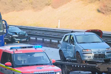 Na D1 na Vysočině se stala hromadná nehoda, směr na Brno stojí