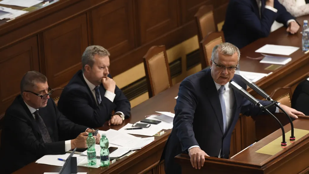 Andrej Babiš a Miroslav Kalousek v Poslanecké sněmovně