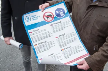  Myslivci už prohledali kvůli moru prasat celou zamořenou oblast. Pokračují v lovu a doplňují pachové ohradníky