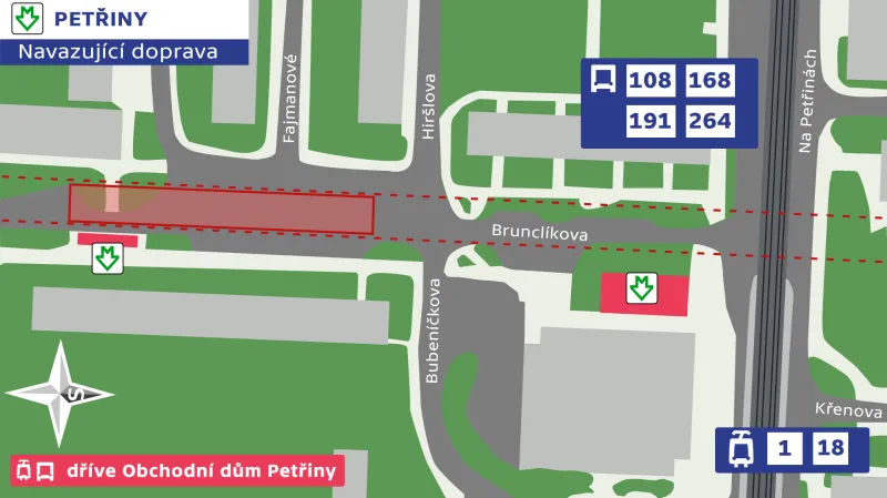 Petřiny – navazující doprava