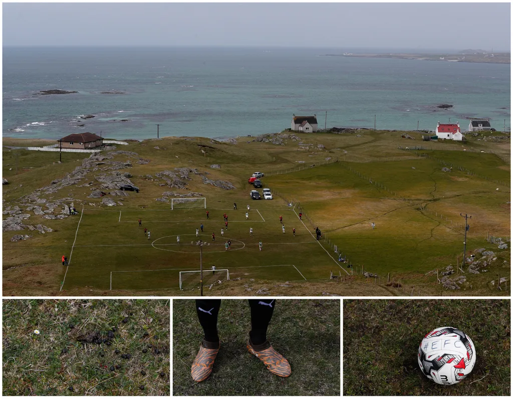 Fotbalové utkání na skotském ostrově Eriskay