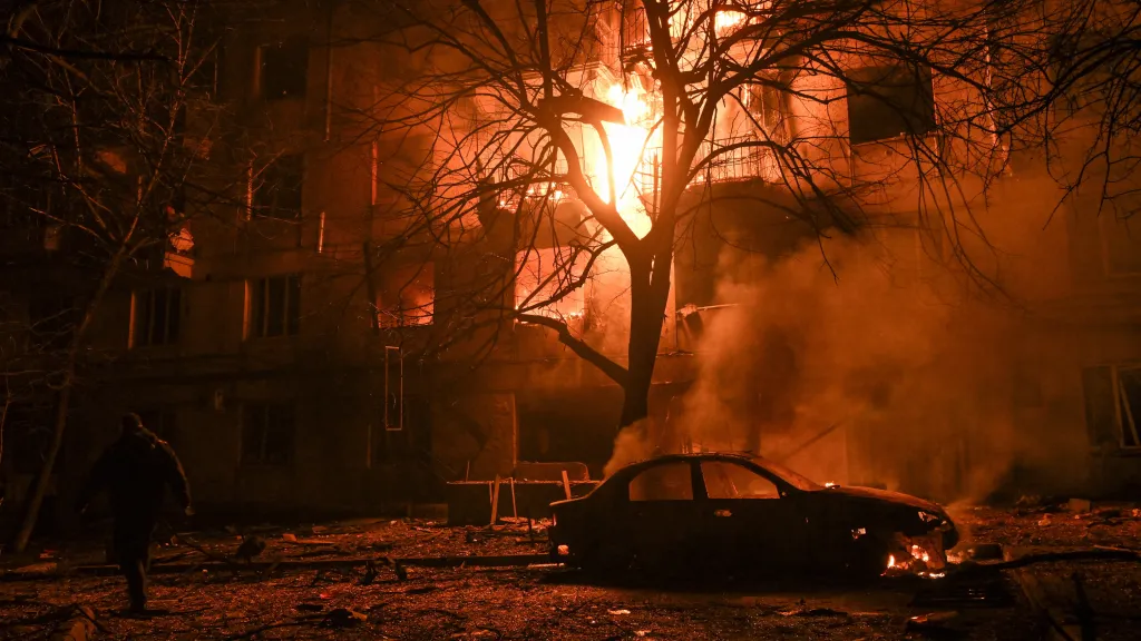 Následky ruského útoku na Záporoží (snímek z 25. listopadu)