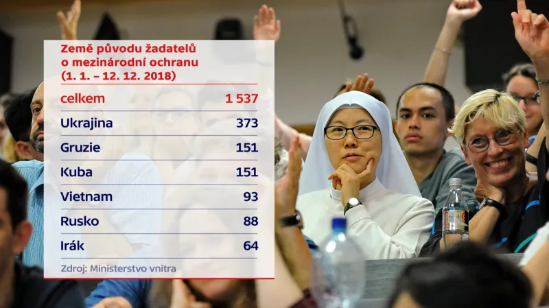 Žádosti o azyl v ČR za rok 2018