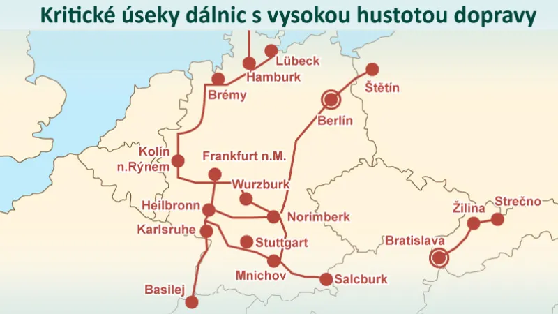 Kritické úseky dálnic s vysokou hustotou dopravy