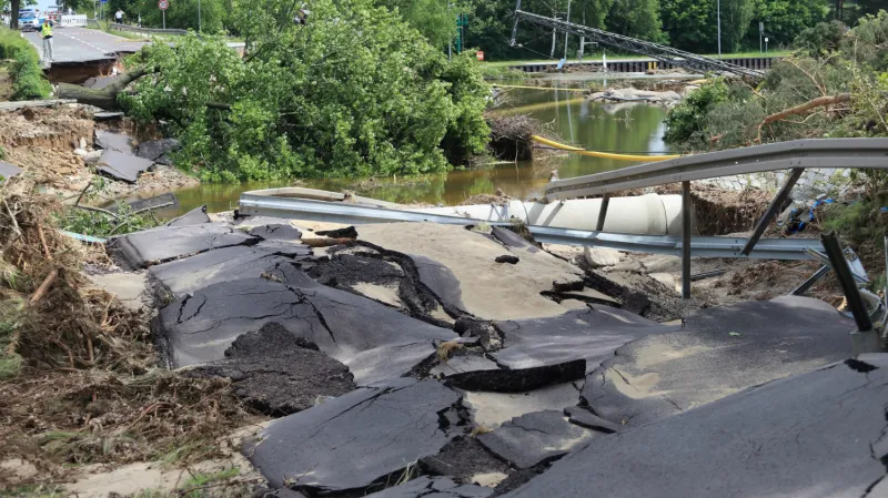 Následky škod po povodni v Německu