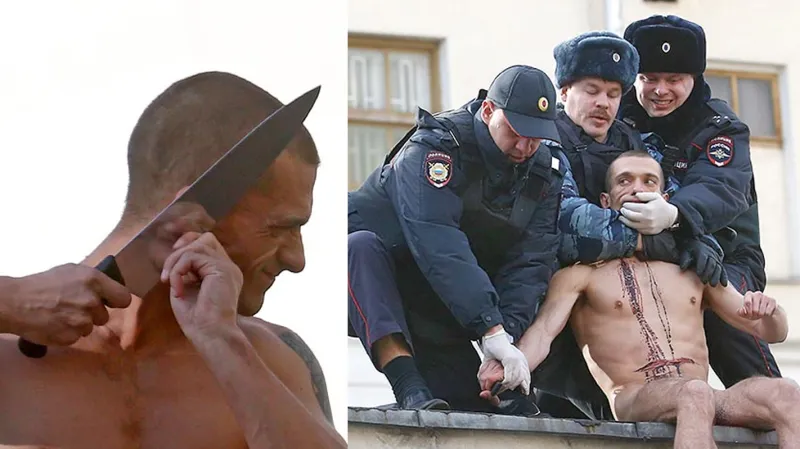 Pjotr Pavlenskij si uřízl ušní lalůček