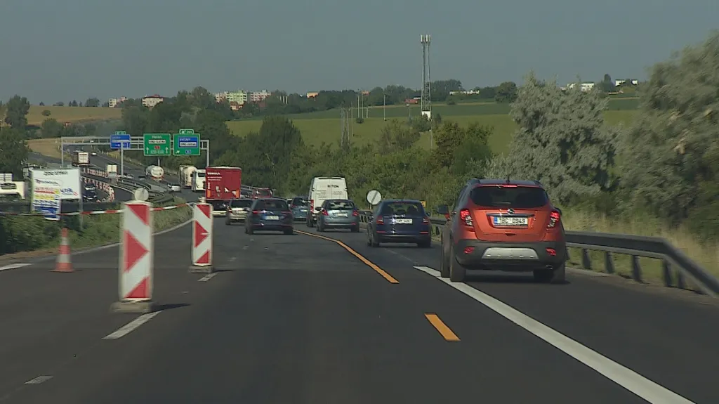 D1 u Holubic s omezením, ale bez kolon