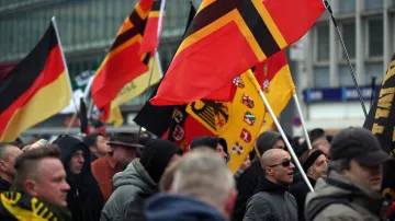 Demonstrace extremistů ve Wuppertalu