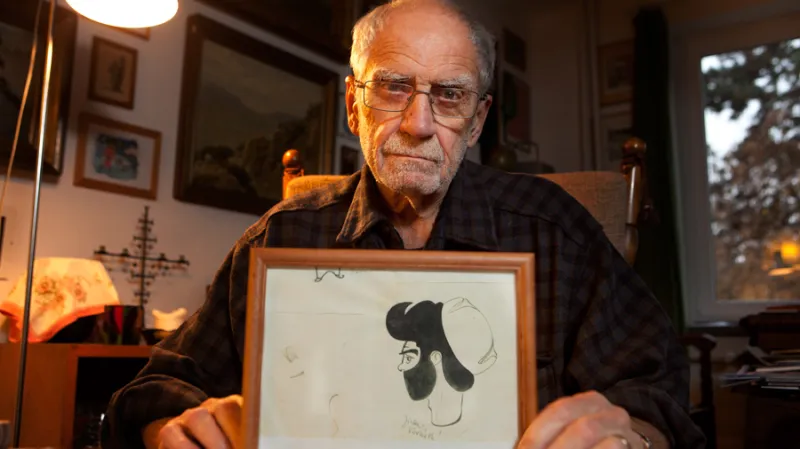 Touto karikaturou obdaroval Stránského jeho spoluvězeň v pracovním táboře.