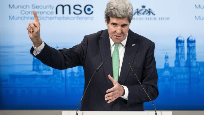Americký ministr zahraničí John Kerry na bezpečnostní konferenci v Mnichově