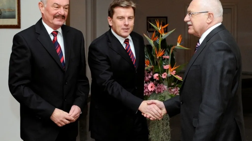 Klaus s Vlčkem a Sobotkou