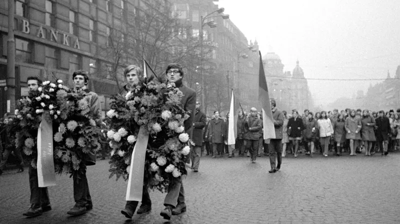 Smuteční průvod za Jana Palacha (leden 1969)