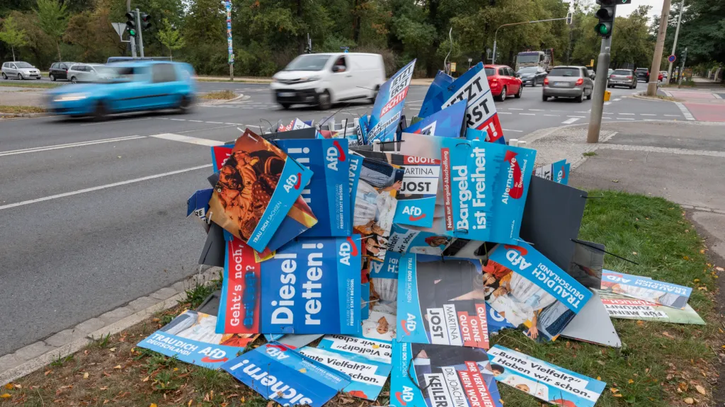 Volební plakáty AfD v Sasku