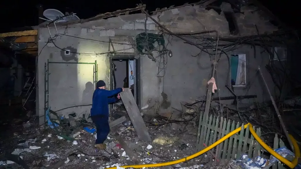 Následky ruského dronového útoku na Oděsu