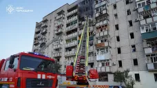 Následky ruského útoku na město Smila v Čerkaské oblasti