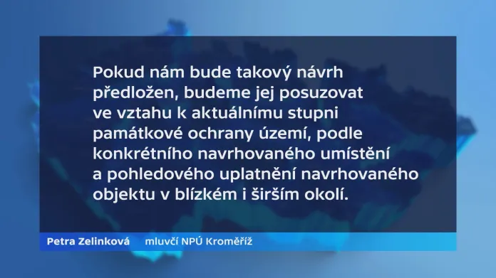 Vyjádření mluvčí Národního památkového úřadu Kroměříž