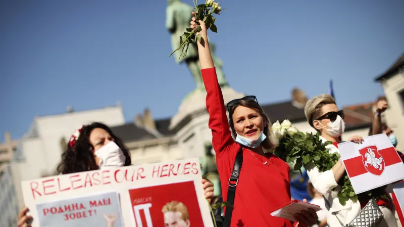 Bruselská demonstrace na podporu běloruské opozice