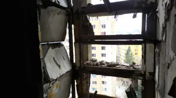 Záběry z vnitřku poničeného domu v Prešově