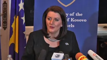 Atifete Jahjagová po bruselské schůzce se srbským prezidentem