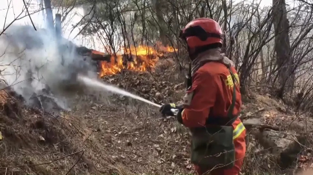 Lesní požár v Číně