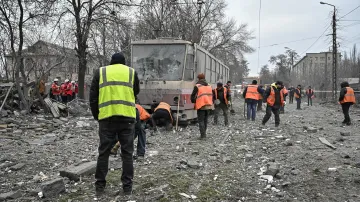 Místo jednoho z ruských útoků v ukrajinském Záporoží