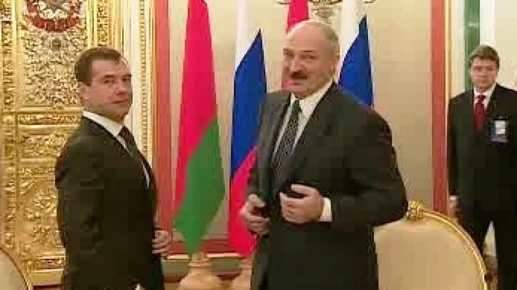 Dmitrij Medveděv a Alexandr Lukašenko