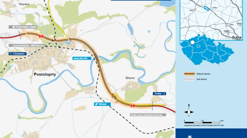 Plánovaná dálnice D7 kolem Postoloprt vznikne rozšířením současné silnice