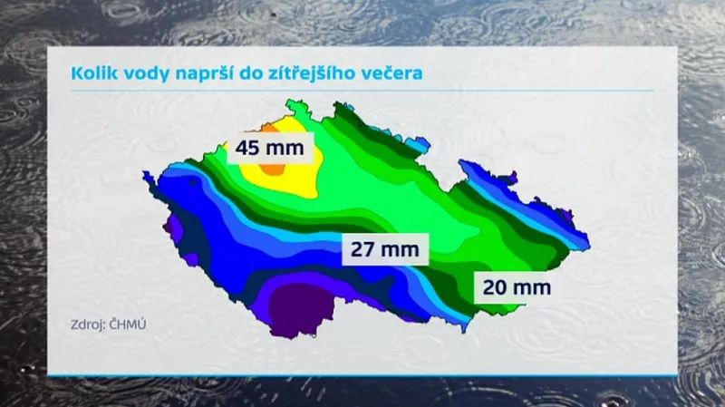 Kolik naprší do středečního večera