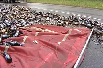 Na Jihlavsku havaroval kamion s pivem