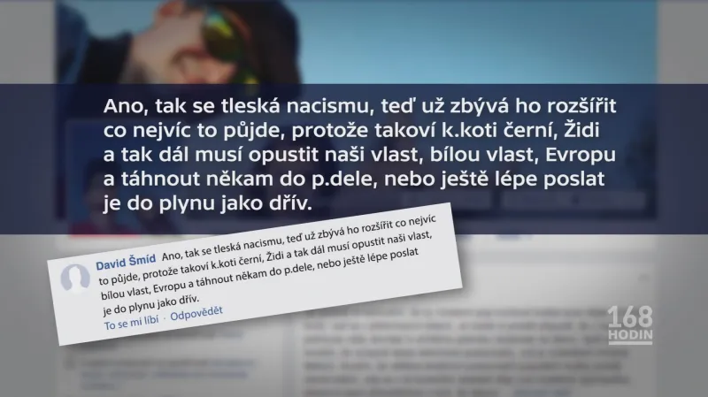 Nenávistný příspěvek Davida Šmída