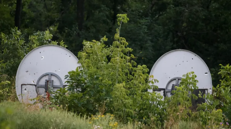 Poničené vysílače na Ukrajině