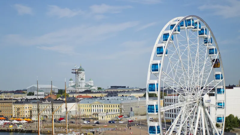 Sauna je jednou z kabin ruského kola v Helsinkách