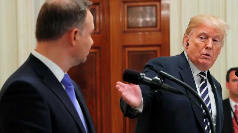 Duda a Trump po jednání v Bílém domě