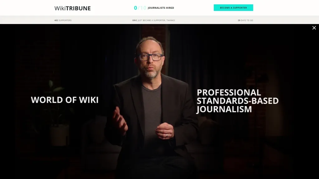 Nová platforma má spojovat to nejlepší z profesionální žurnalistiky a systému wiki